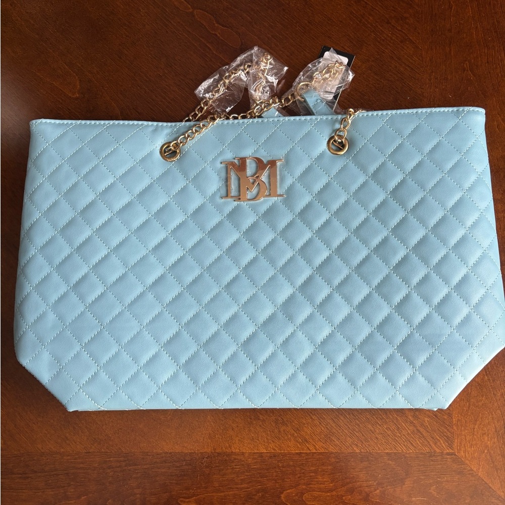 NWT- Light Blue Quilted Chain Strap Badgley Mischka Bag